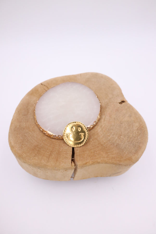 Gold fill smiley face hat pin 