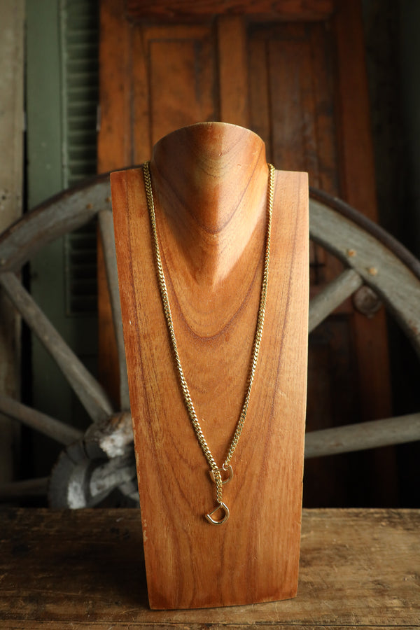 V2 Designs Gold Lariat Small Gold Stirrups Necklace