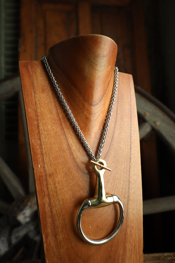 V2 Design Silver And Gold Pony Snaffle Necklace