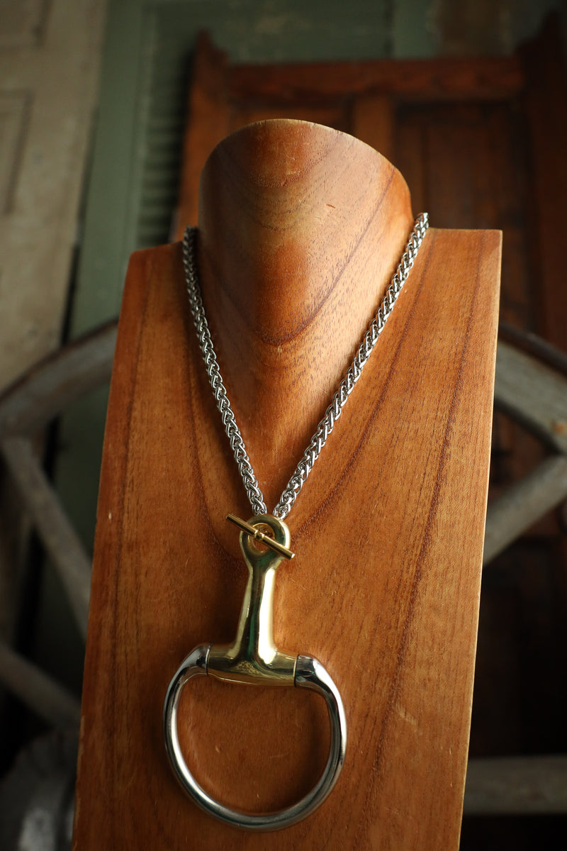 V2 Design Silver And Gold Pony Snaffle Necklace