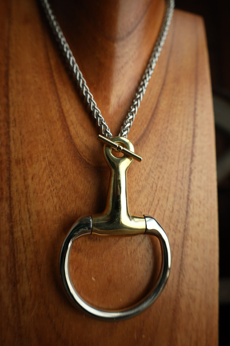 V2 Design Silver And Gold Pony Snaffle Necklace
