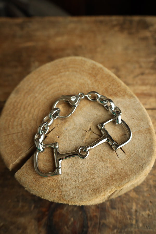 V2 Designs Silver Snaffles With Links Bracelet