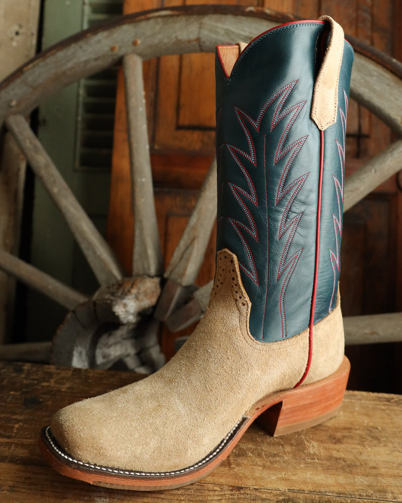 RIOS OF MERCEDES CRAZY HORSE ROUGHOUT TAN AND NAVY 13" BOOT 