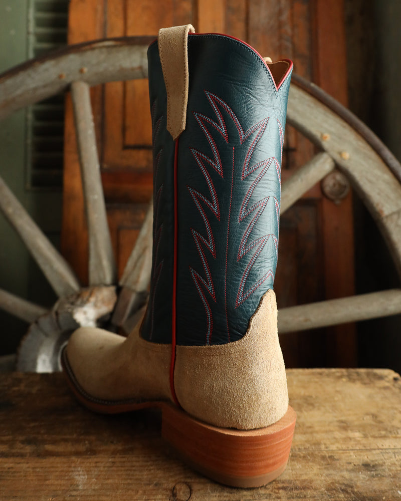 RIOS OF MERCEDES CRAZY HORSE ROUGHOUT TAN AND NAVY 13" BOOT 