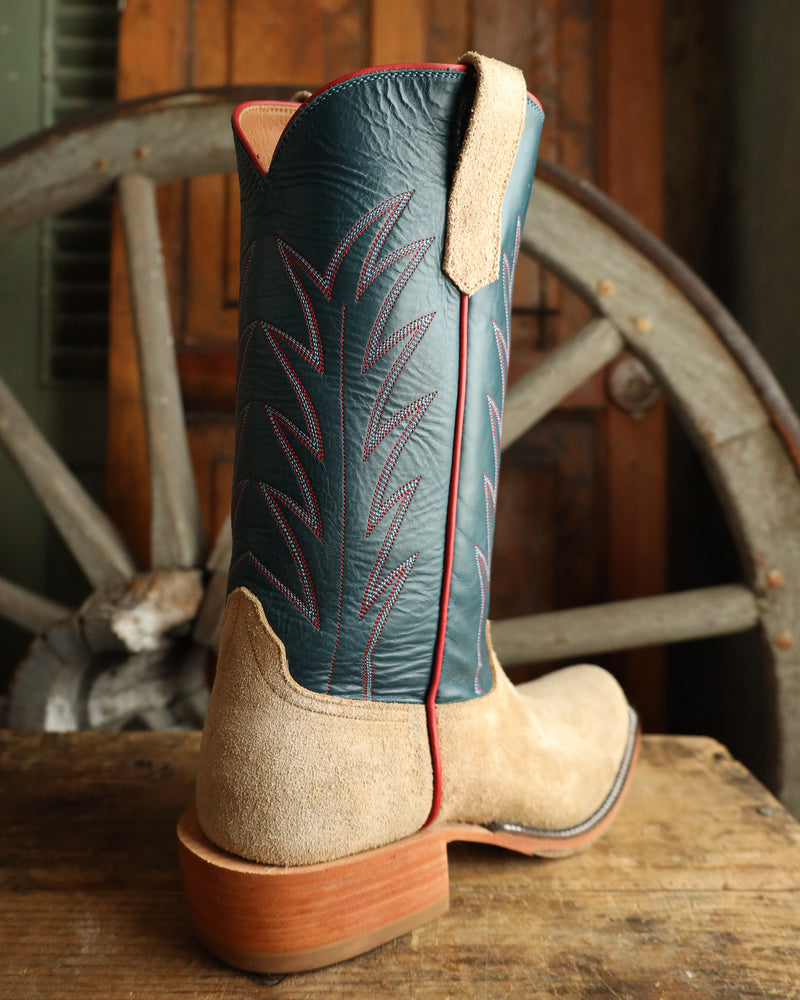 RIOS OF MERCEDES CRAZY HORSE ROUGHOUT TAN AND NAVY 13" BOOT 
