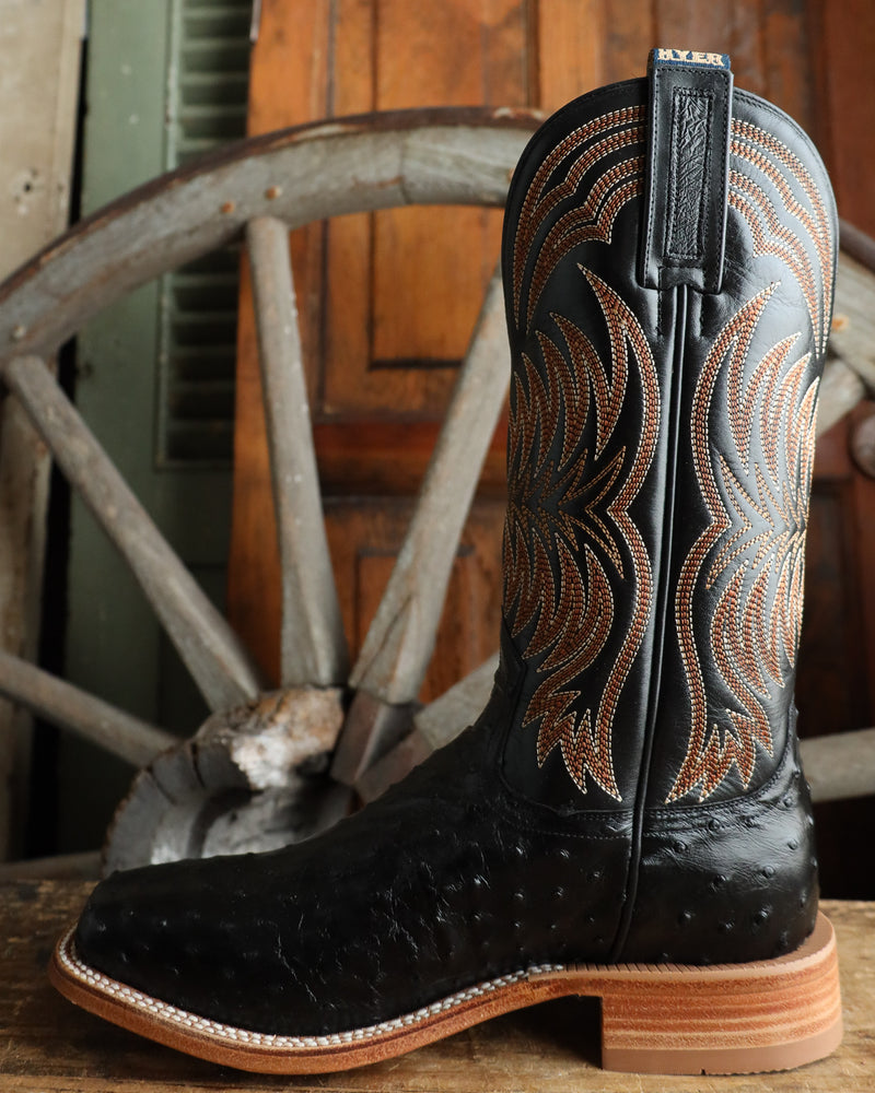 Hyer Men's Langdon Ostrich Black 13" Boot