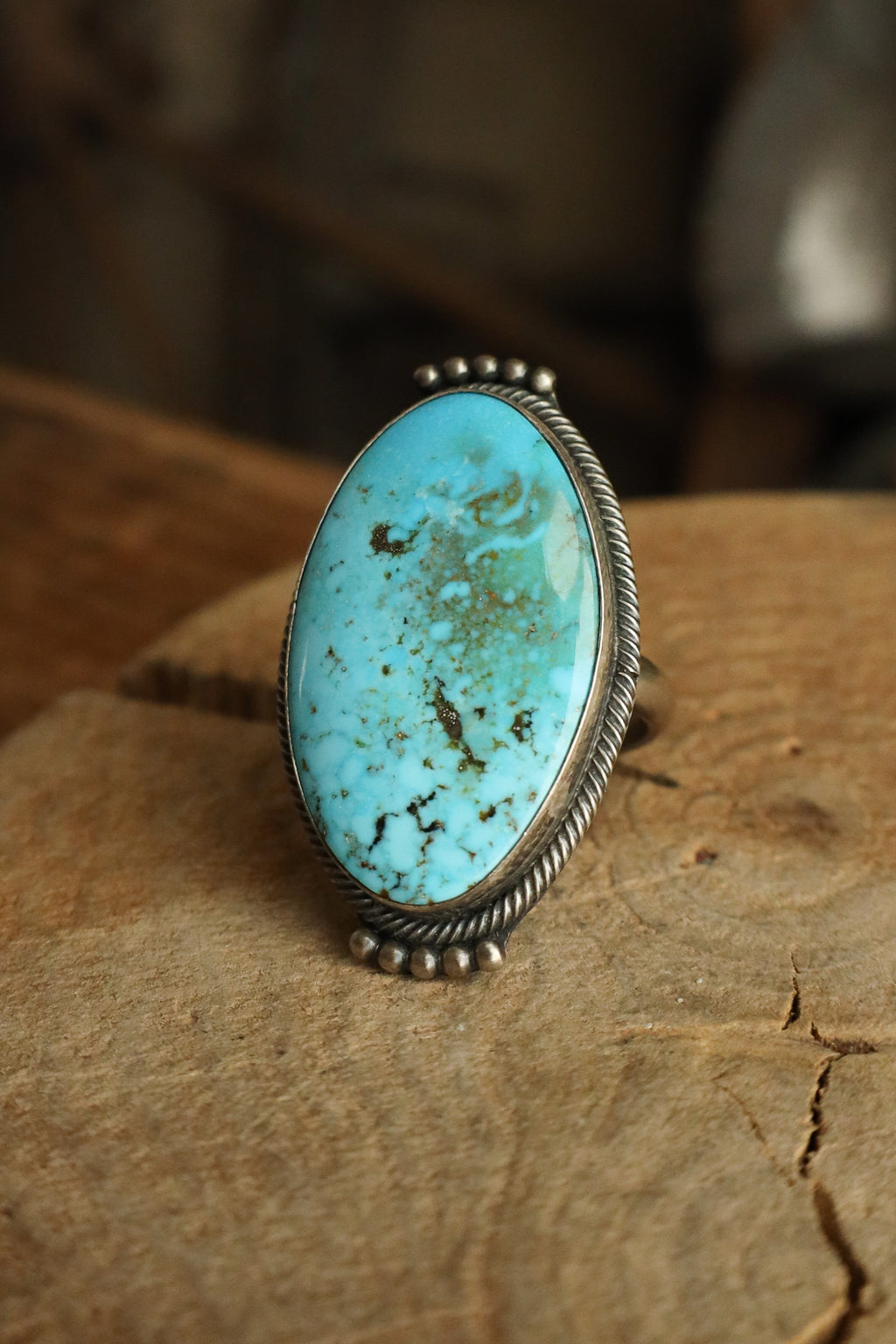 Kingman Turquoise Oval Rope Edge Ring- Size 10.5 – Maverick Fine ...