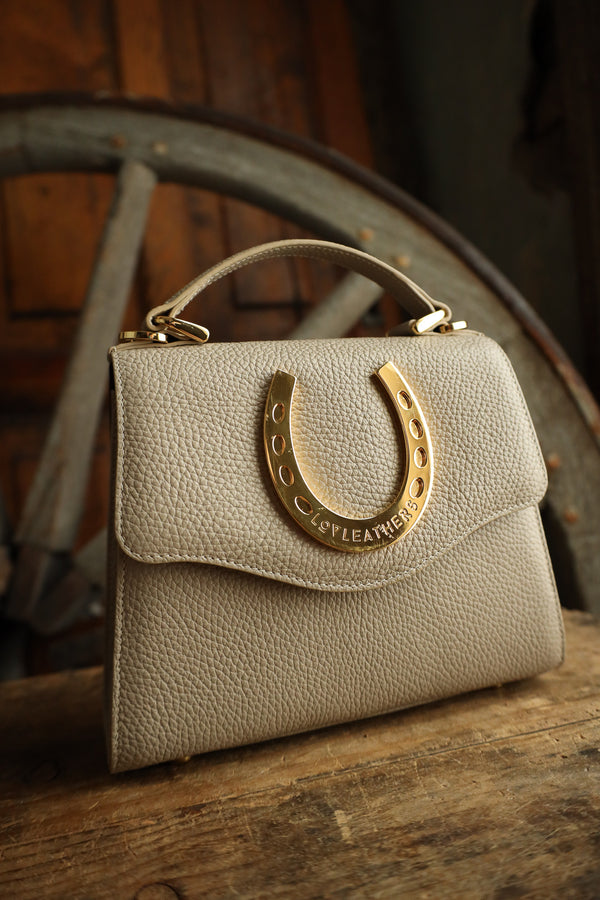 Lovleathers Lady Luck Horseshoe Taupe Handbag