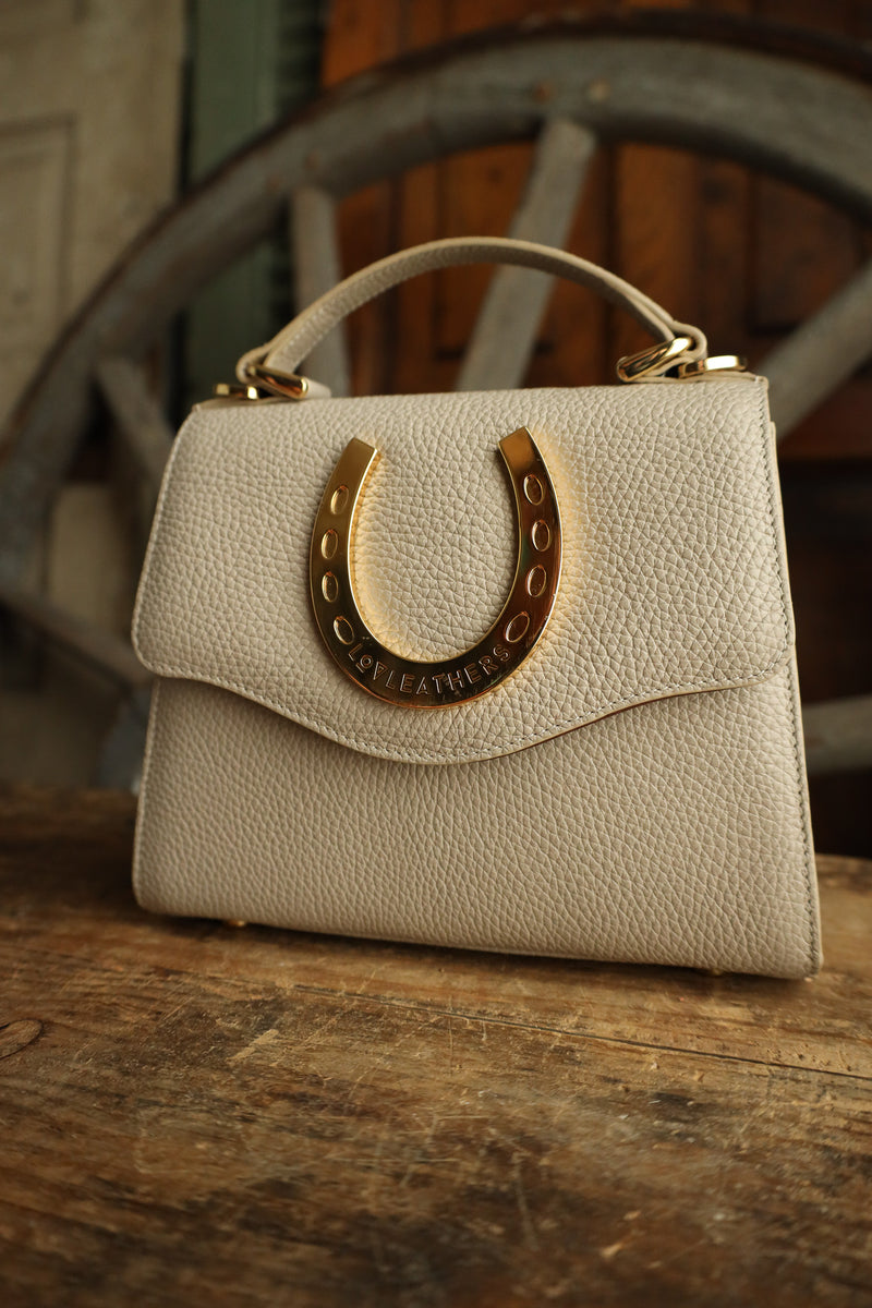 Lovleathers Lady Luck Horseshoe Taupe Handbag