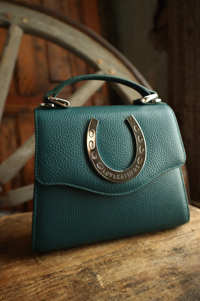Lovleathers Lady Luck Horseshoe Teal Handbag