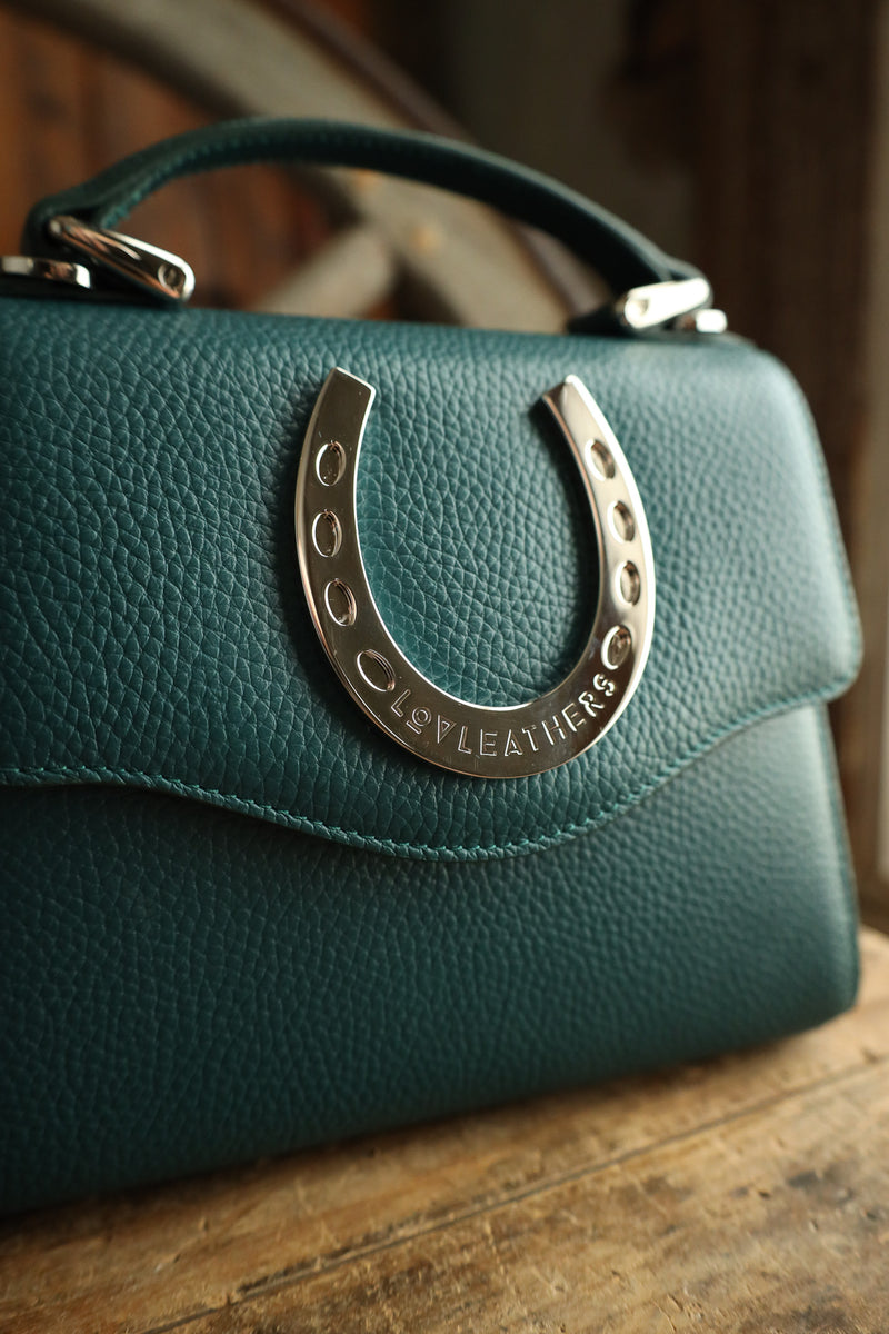 Lovleathers Lady Luck Horseshoe Teal Handbag