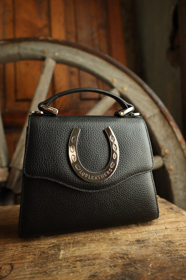 Lovleather Silver Horseshoe Black Bag 