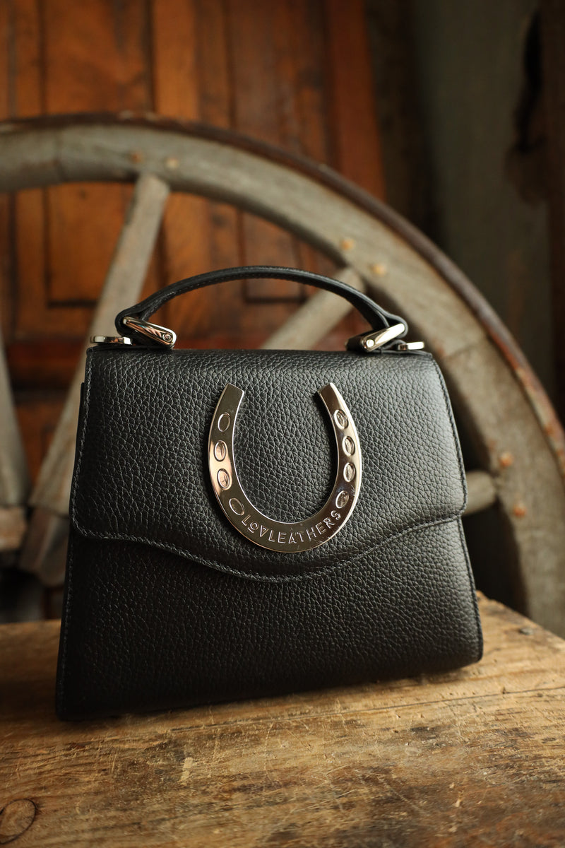 Lovleather Silver Horseshoe Black Bag 