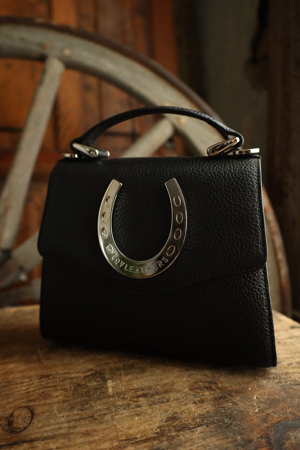 Lovleather Silver Horseshoe Black Bag 