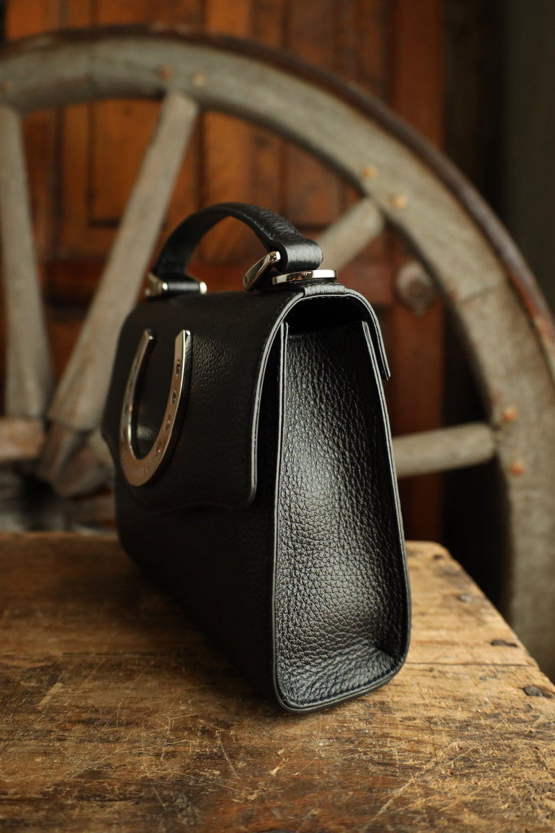 Lovleather Silver Horseshoe Black Bag 