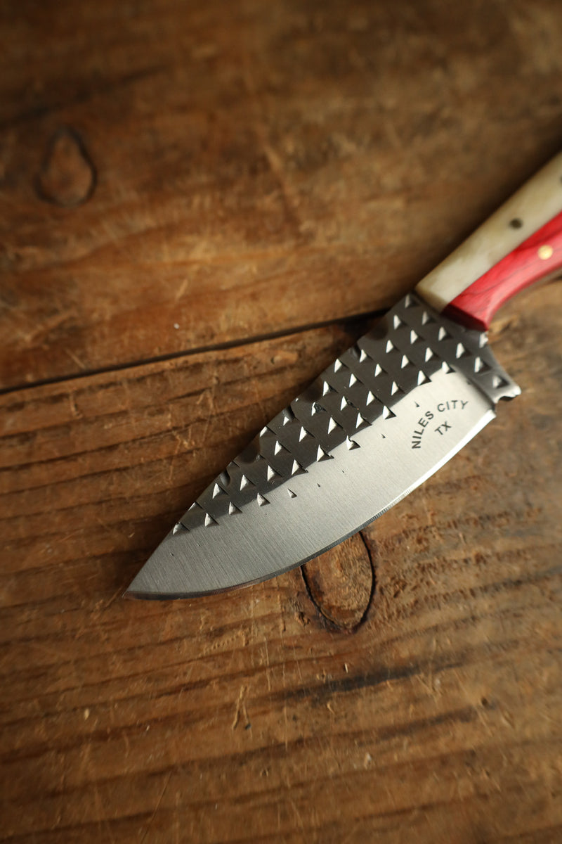 Niles City Knives Texas Flag Drop Point Blade Knife 