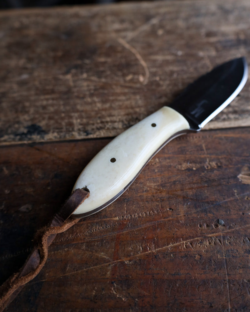 EXOTIC TEXAS KNIVES LARGE COWBOY CAMEL BONE KNIVE