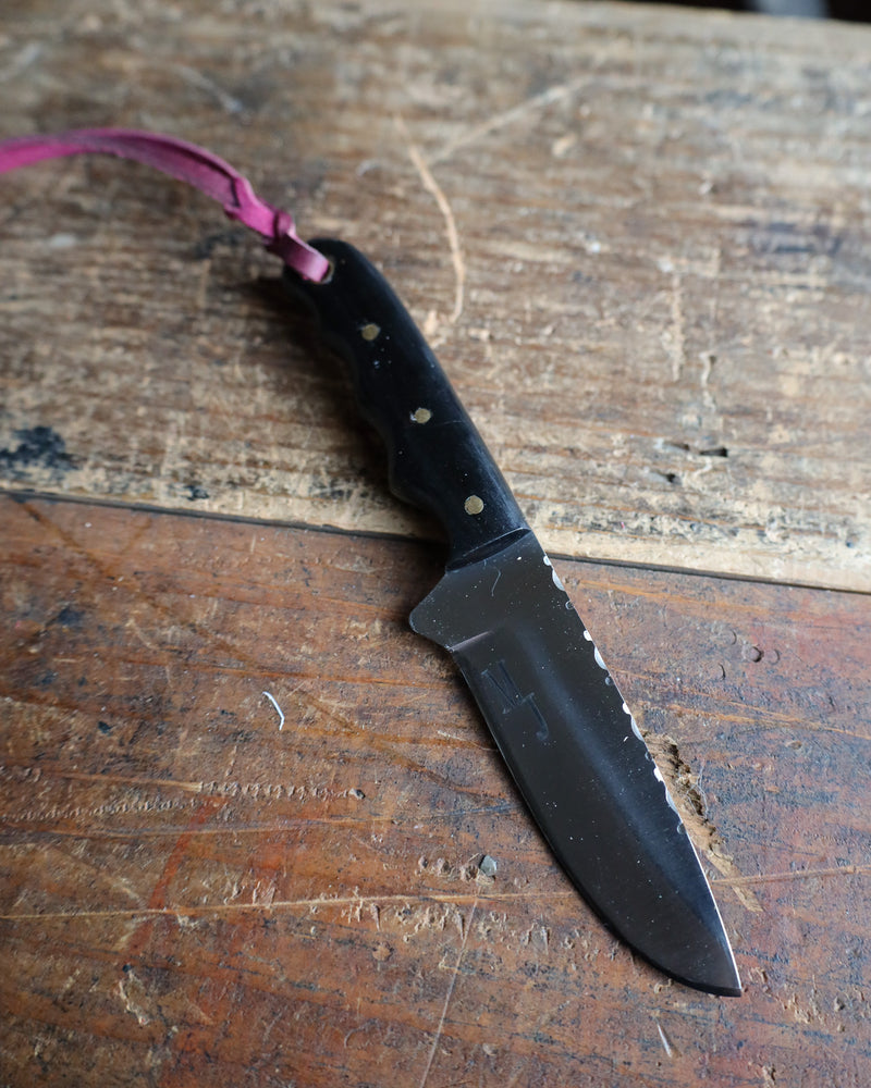 EXOTIC TEXAS KNIVES MEDIUM COWBOY BUFFALO HORN KNIVE