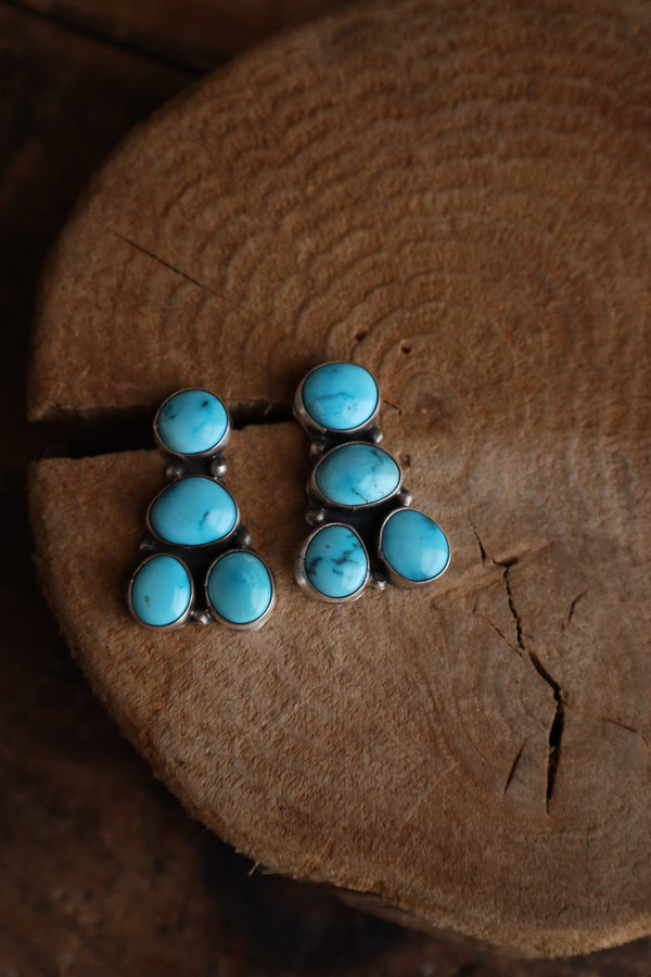 4 Sleeping Beauty Turquoise Post Earring 