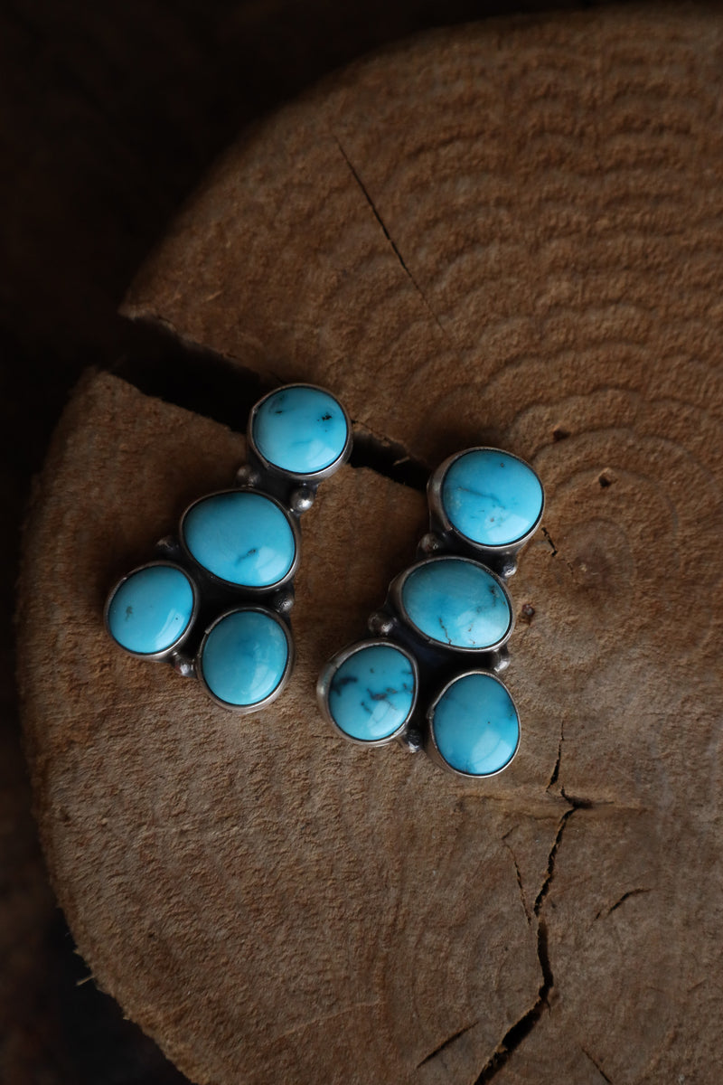 4 Sleeping Beauty Turquoise Post Earring 