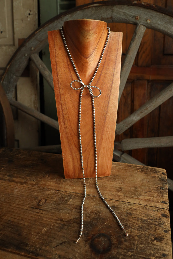 Navajo Pearl Bow With Gold Beads Necklace 