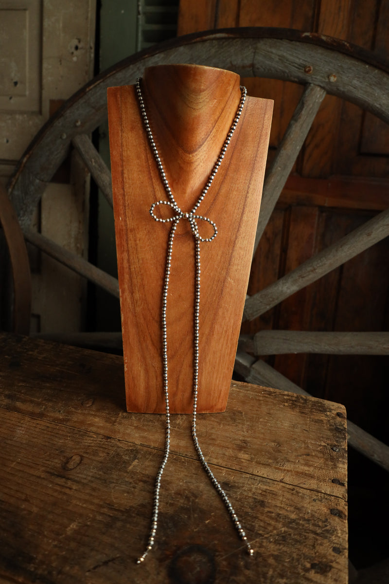 Navajo Pearl Bow With Gold Beads Necklace 