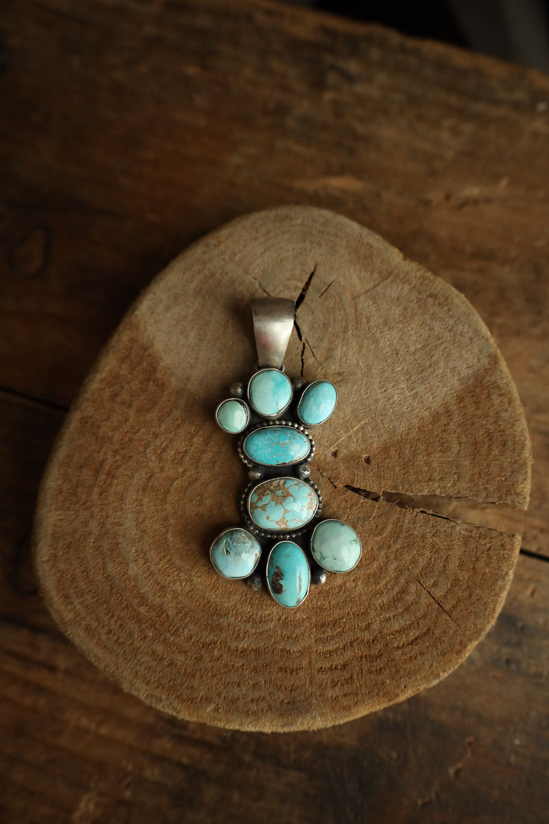8 Turquoise Stones Pendant 