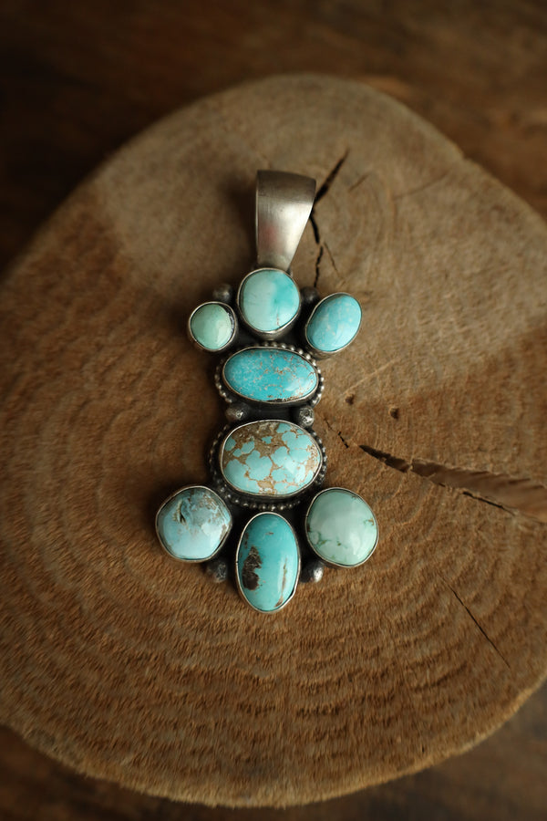 8 Turquoise Stones Pendant 