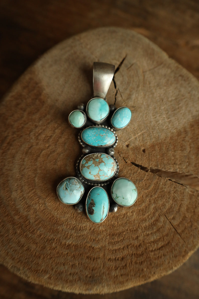8 Turquoise Stones Pendant 