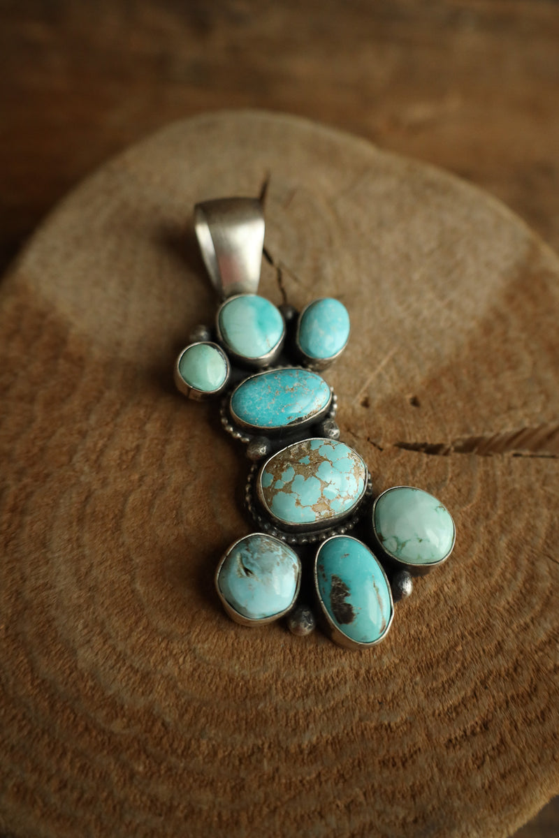 8 Turquoise Stones Pendant 