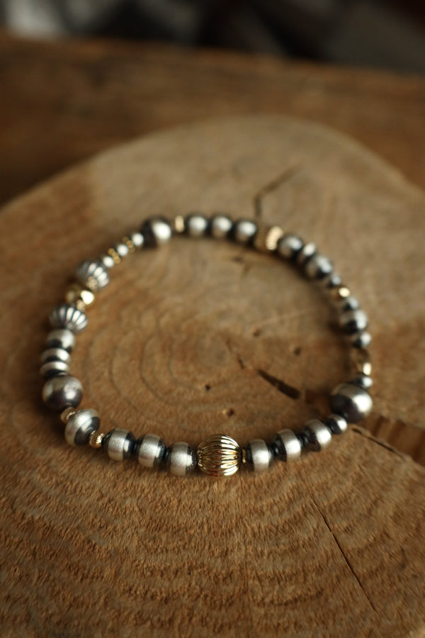 Navajo Pearl With 14K Gold Filled Beads Assorted Bracelet 
