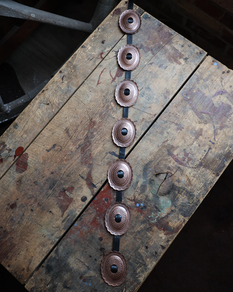 Double J Saddlery Antique Copper Oval Conchos Belt 