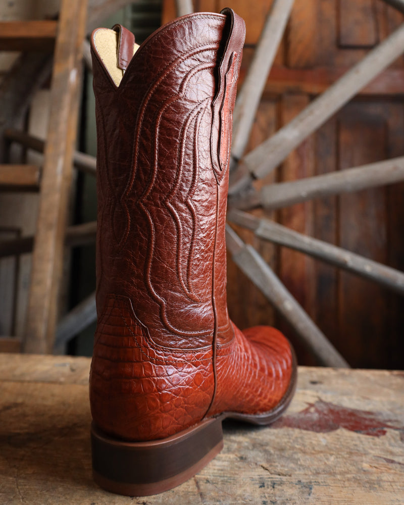 Tony Lama Men's Tremaine Cognac Caiman 12" Medium Round Toe Boot