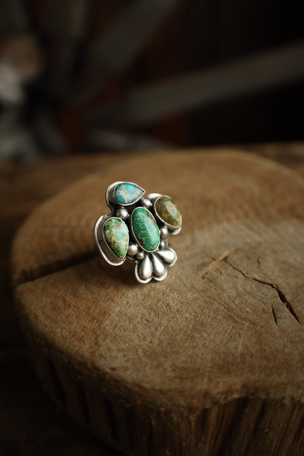 4 Turquoise Thunderbird Ring- Adjustable  