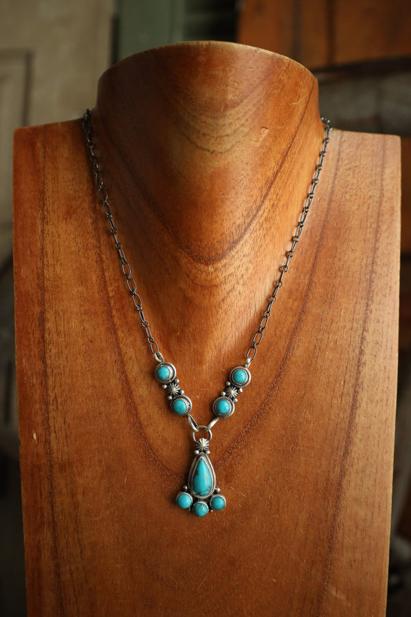 8 Turquoise Lariat Necklace 