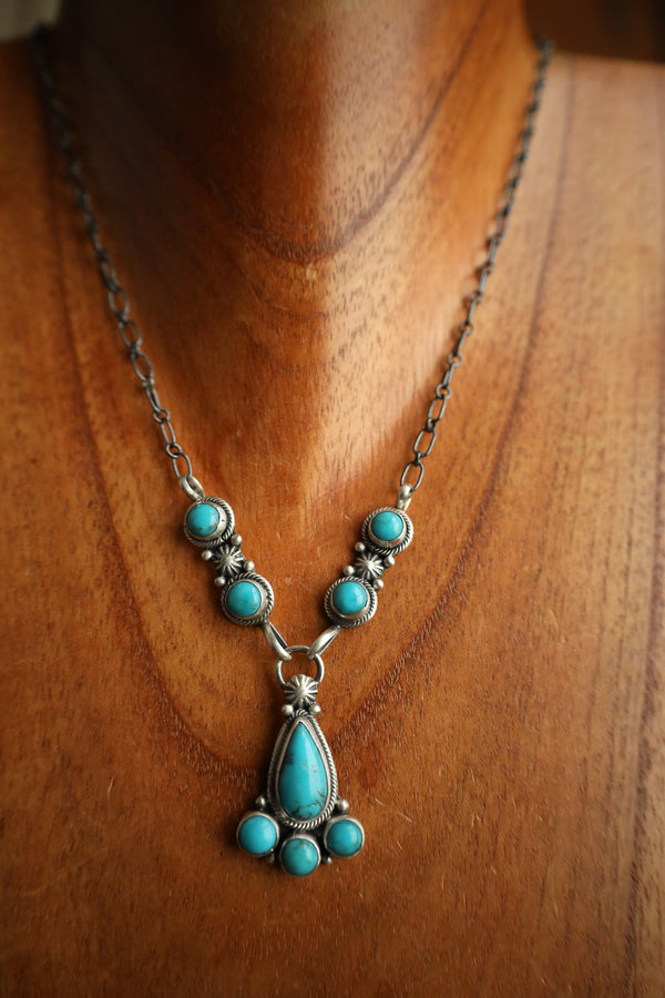 8 Turquoise Lariat Necklace 