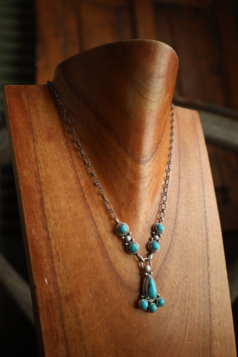 8 Turquoise Lariat Necklace 