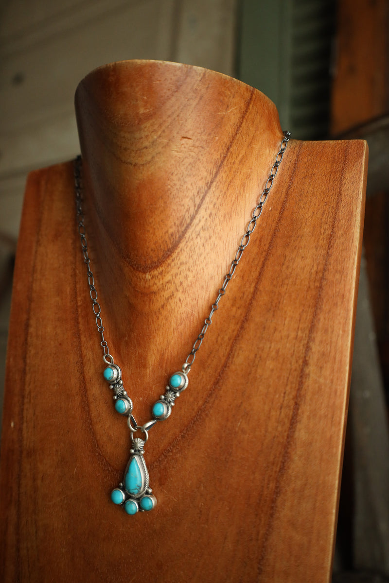 8 Turquoise Lariat Necklace 