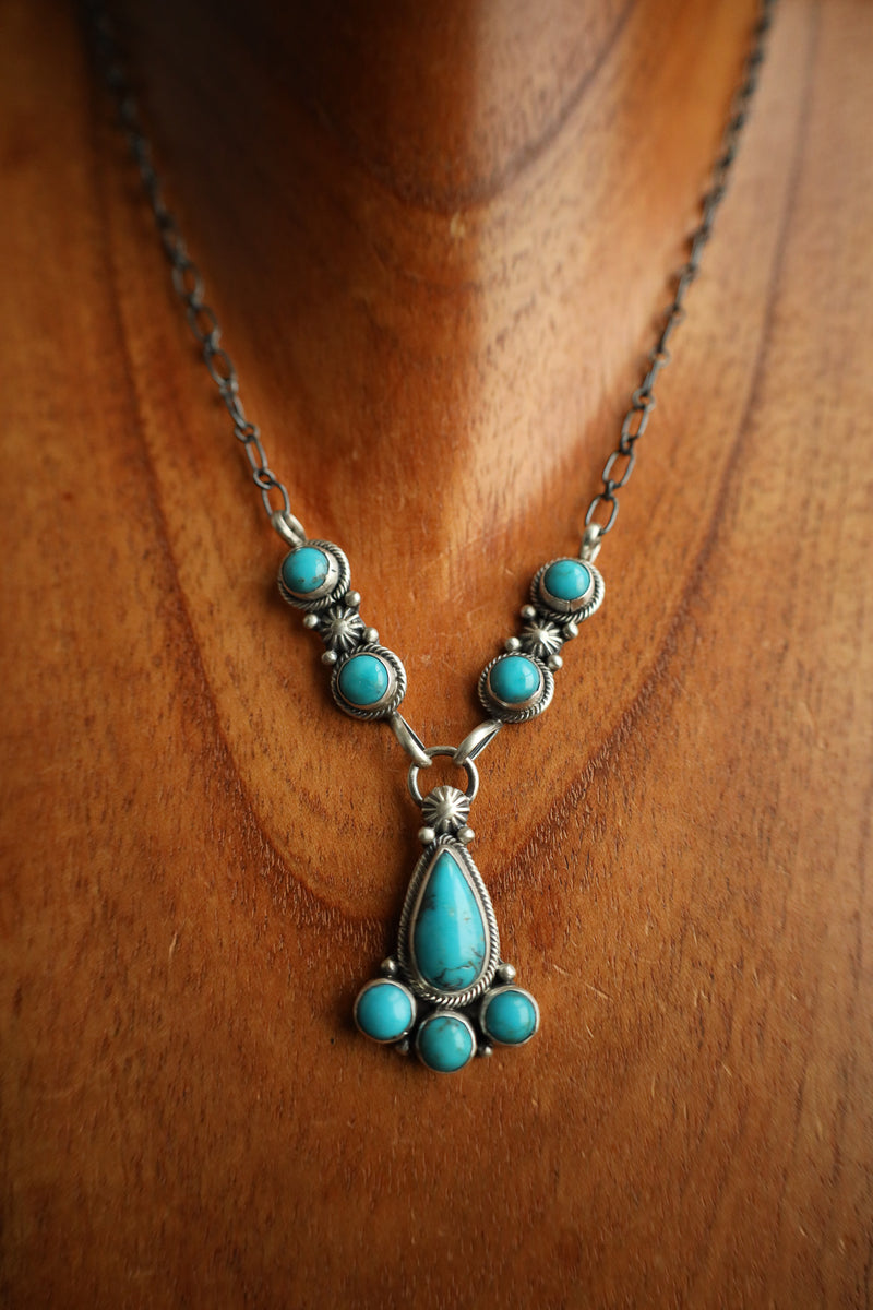 8 Turquoise Lariat Necklace 