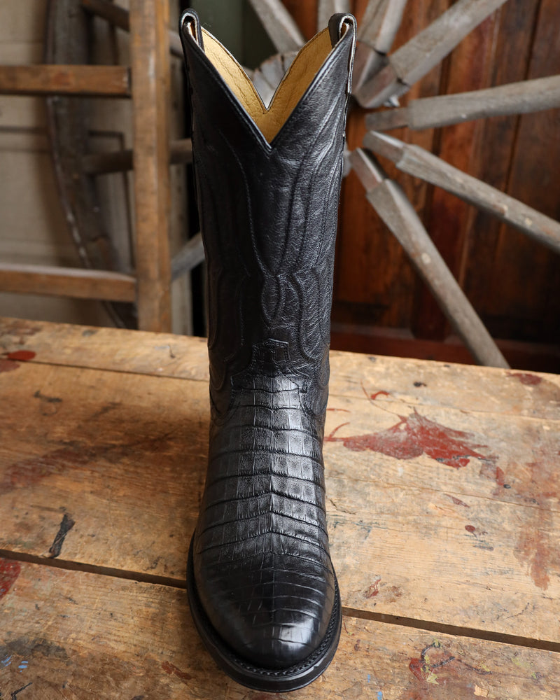 Tony Lama Men's Tremaine Black Caiman 12" Medium Round Toe Boot