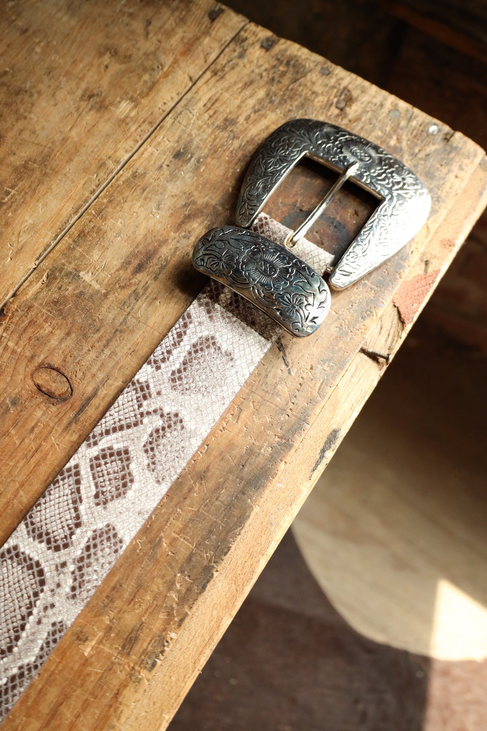 STREETS AHEAD BIG BUCKLE BELT- PYTHON – Maverick Fine Western Wear