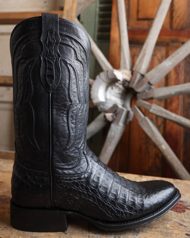 Tony Lama Men's Tremaine Black Caiman 12" Medium Round Toe Boot