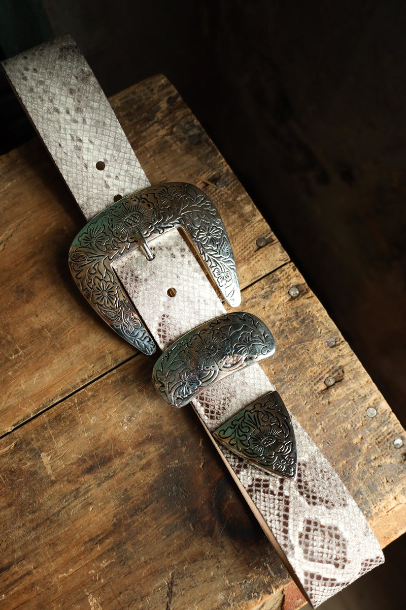 STREETS AHEAD BIG BUCKLE BELT- PYTHON – Maverick Fine Western Wear
