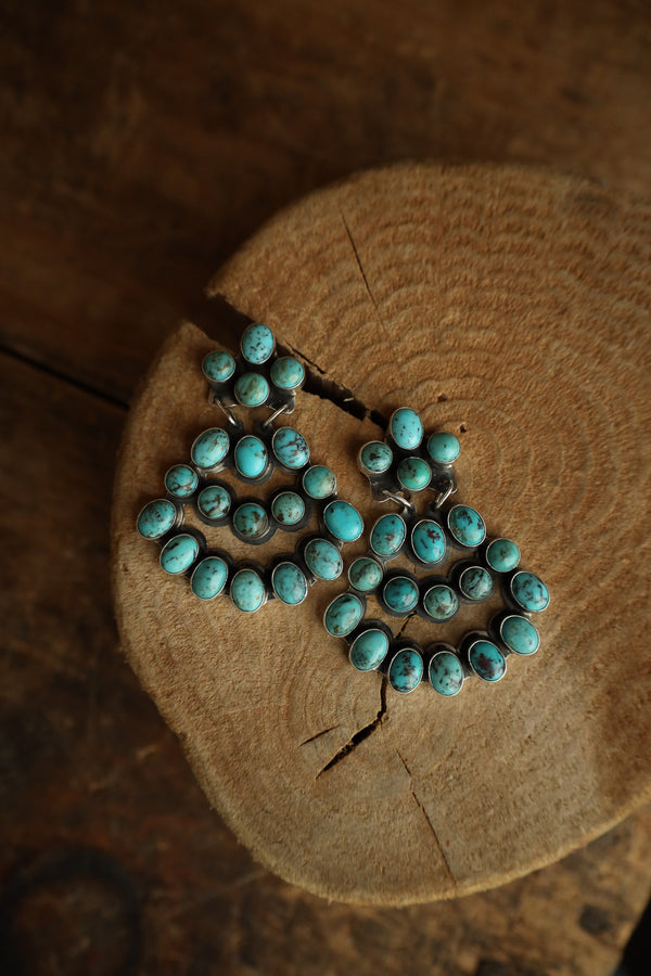 Mottled Turquoise Chandelier Post Earring 