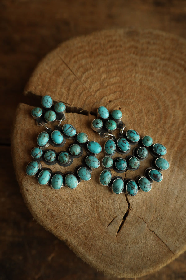 Mottled Turquoise Chandelier Post Earring 