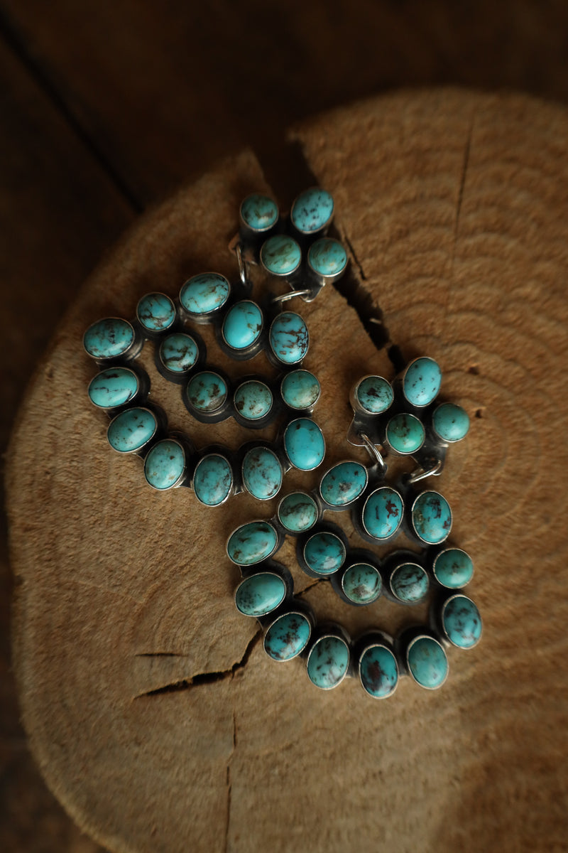 Mottled Turquoise Chandelier Post Earring 
