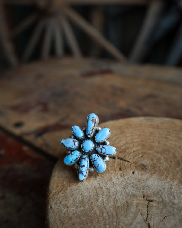 Golden Hills Turquoise Star Ring- Size 7