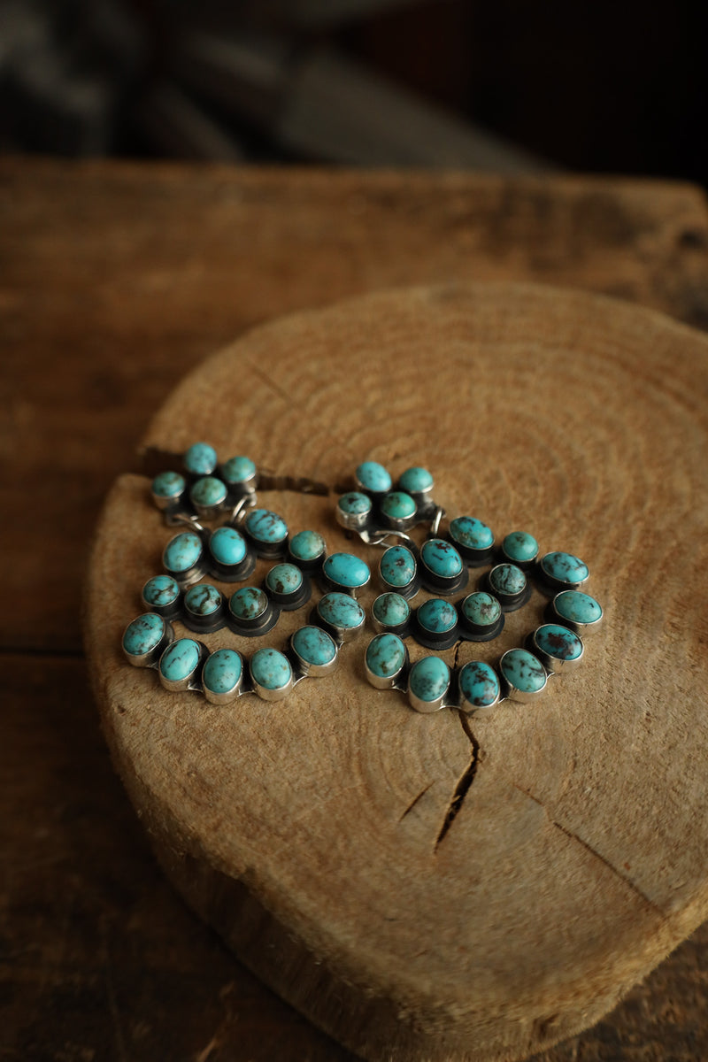 Mottled Turquoise Chandelier Post Earring 