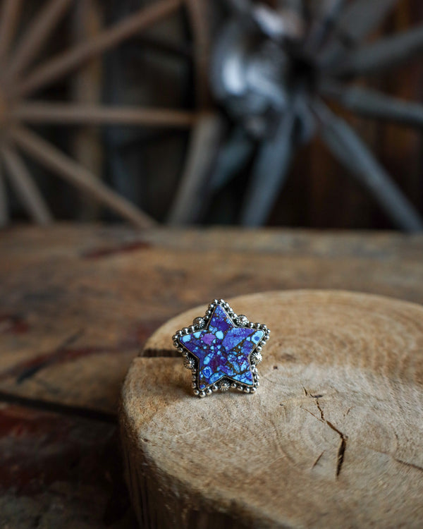 Purple Mojave Star Ring- Adjustable 