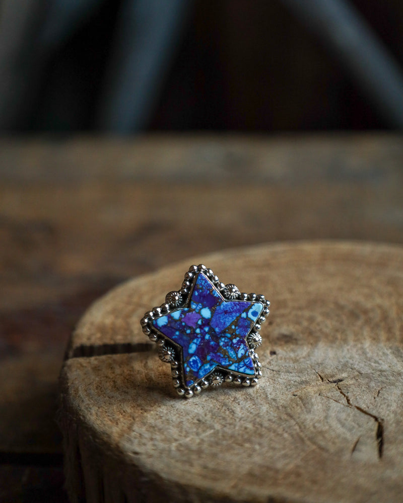 Purple Mojave Star Ring- Adjustable 